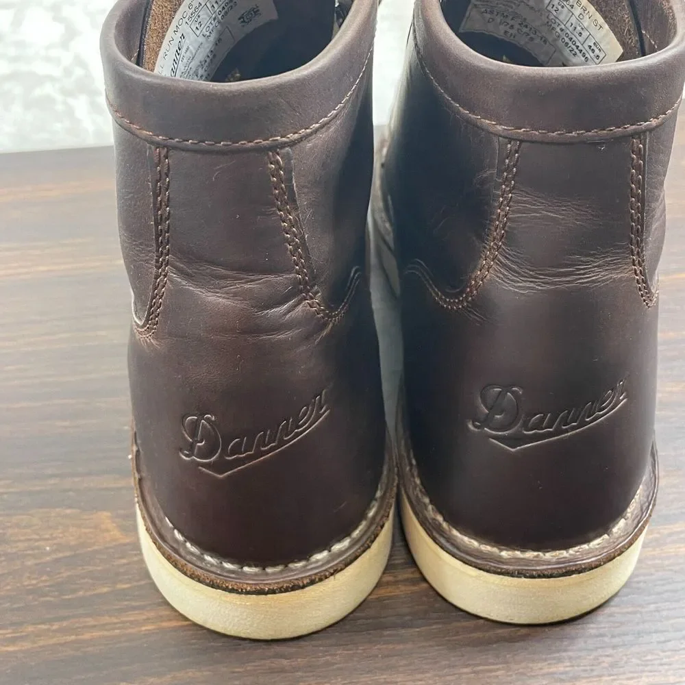 Danner Bull Run Moc Toe 6’ Inch Brown Steel Toe Men’s Size 12 Brown Work Boot - Picture 6 of 10